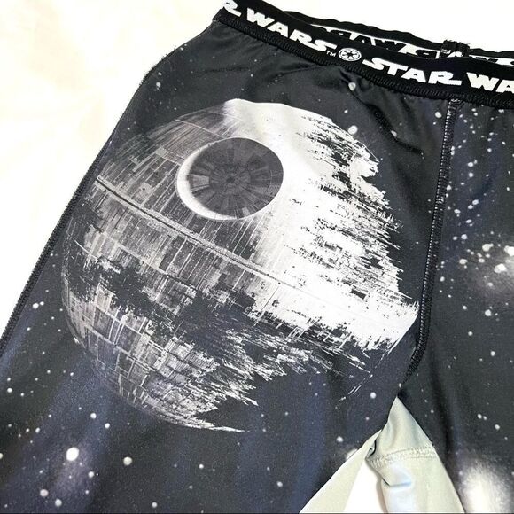 Star Wars Death Star Leggings Black and Gray Athletic Size XL Rare Print - Picture 6 of 11